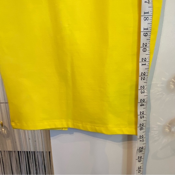 Bebe Yellow Pencil High Waist Midi Knit Skirt Size XS NWT - Picture 14 of 16